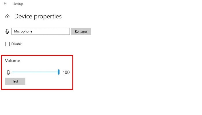 Microphone Device Properties Microphone Device Properties