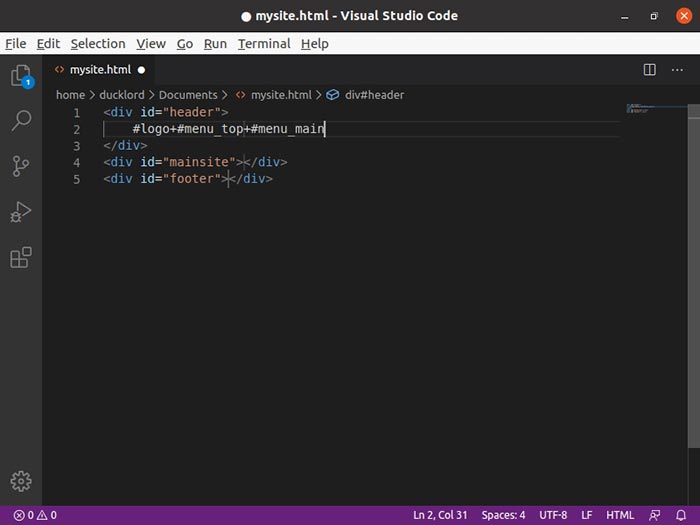 Sites In Minutes With Emmet Add Logo And Menus