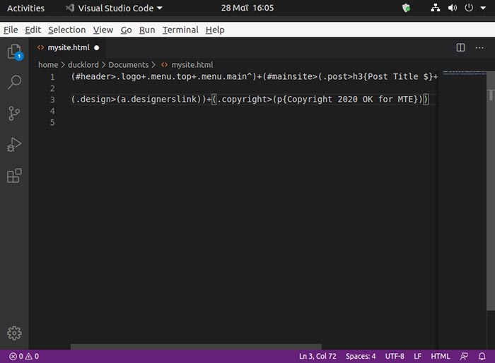 Sites In Minutes With Emmet Footer Syntax
