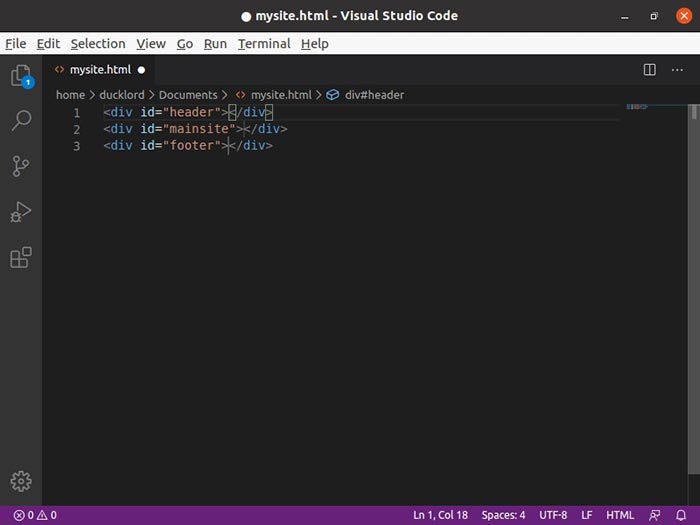 Sites In Minutes With Emmet Header Mainsite Footer Expanded