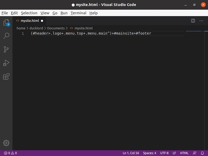 Sites In Minutes With Emmet Header Plus Content
