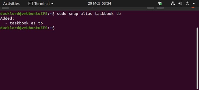 Tasks In Terminal With Tb Setup Alias Setup taskbook Alias