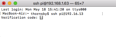 Now, when you try to connect to your Raspberry Pi over SSH, you'll be prompted to enter a verification code. 
