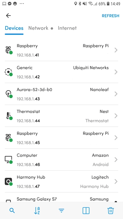You can retrieve the IP address for every device on your network, using the Fing mobile app.