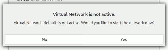 Virtual Network Not Active