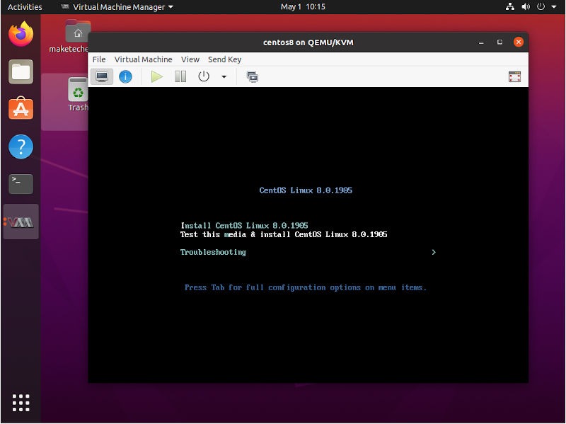 Virtual Machine Manager Starting