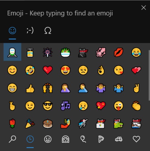 Win 10 Characters New Picker Emoji