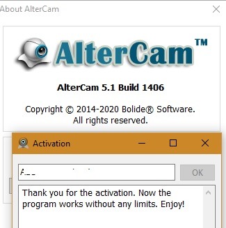 Altercam Activation 1