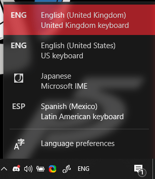Change Input Language Windows 