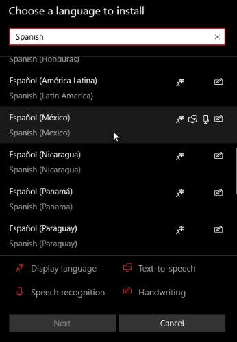 windows install language