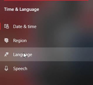 Windows open language settings