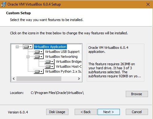 Genymotion Win10 Components Virtualbox 1