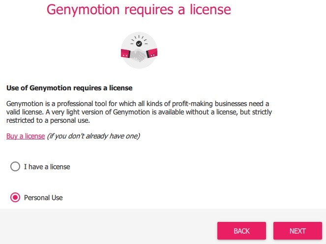 Genymotion Win10 Personal Use 1