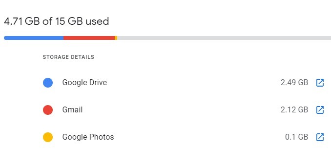 Google One Google Storage Details 1