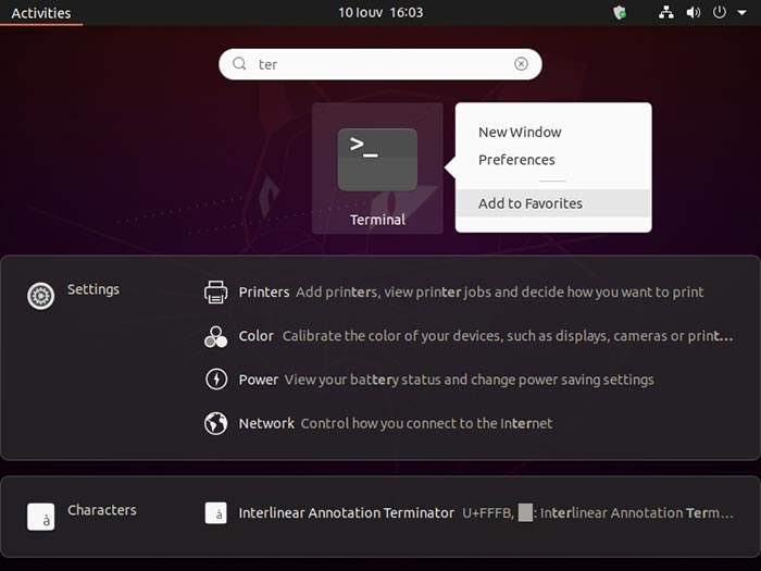 Ubuntu Cant Open Terminal Add To Favorites