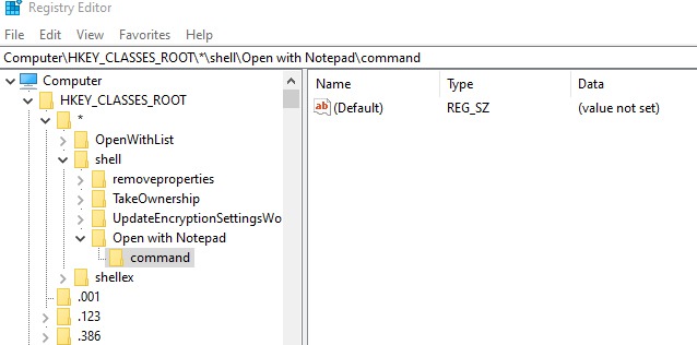 Add Open With Notepad Context Menu Windows 10 Regedit Add Open With Notepad Context Menu Windows 10 Regedit