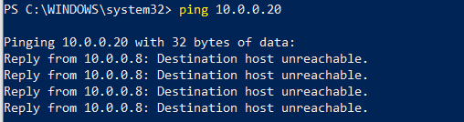 Authentication Error Destination Host Unreachable Windows Destination Host Unreachable