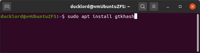 Check Hashes With Gtkhash Apt Install