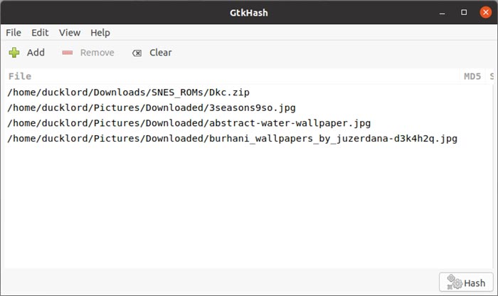 Check Hashes With Gtkhash Opened Files