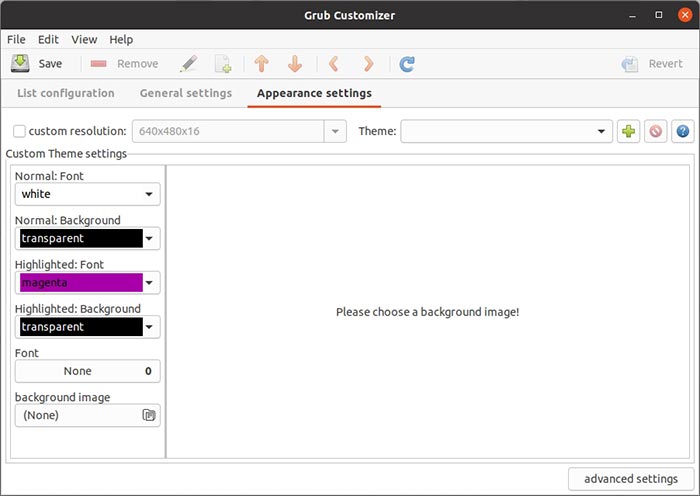 Easy Grub Background Change Appearance Settings