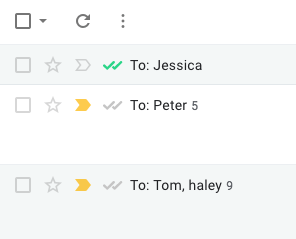 Emails that have been opened, and displayed with two green checkmarks. 