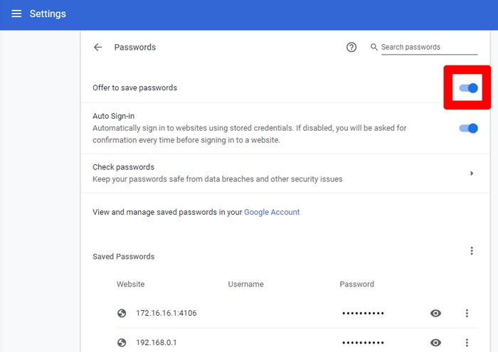 How To Autofill Passwords Google Chrome Offer To Save Passwords