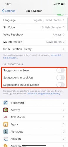 How To Use Siri Suggestions Ios Off