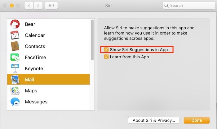 How To Use Siri Suggestions Mac Preferences Mail