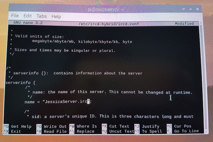 Irc Chat Name Server Raspberry Pi Give your Raspberry Pi server a name, via the Nano text editor.