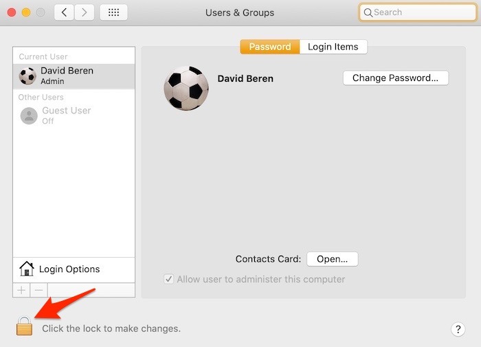 Mac System Preferences Admin Lock