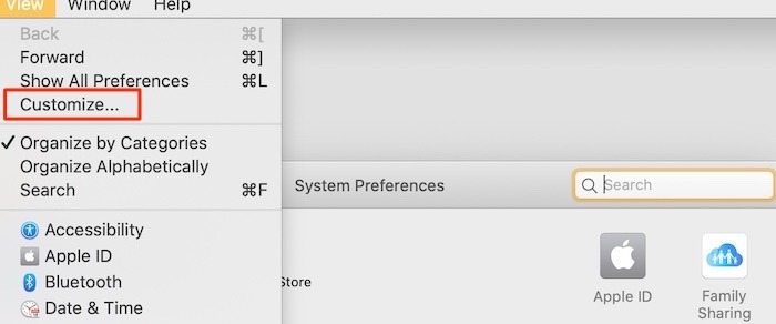 Mac System Preferences View Customize
