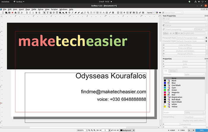 Make Business Card With Scribus Add Contact Details Make Business Card With Scribus Add Contact Details