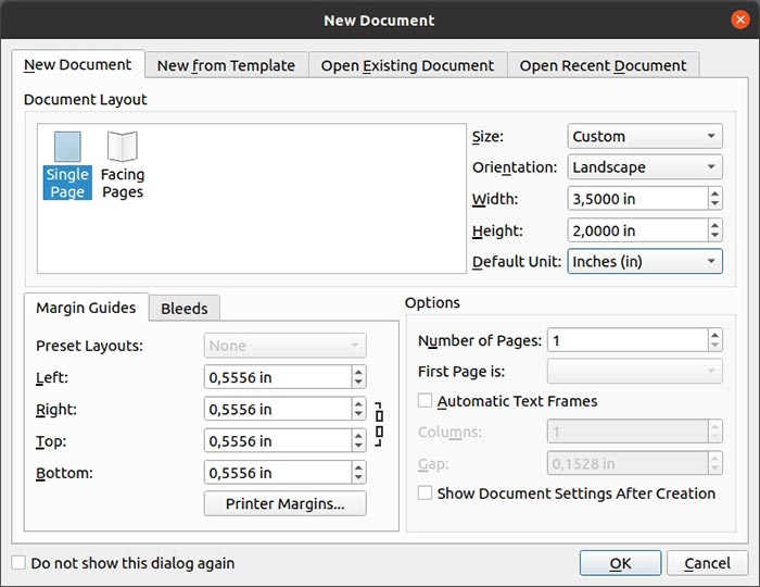 Make Business Card With Scribus New Document Setup Make Business Card With Scribus New Document Setup