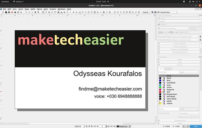 Make Business Card With Scribus Preview Results Make Business Card With Scribus Preview Results