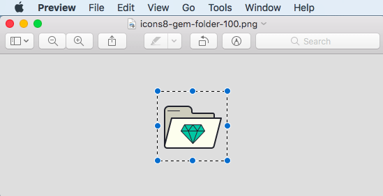 Open the image that you want to use as your new icon, and copy the entire image to your Mac's clipboard. 