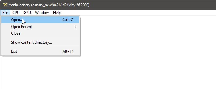 Xbox360 On Pc With Xenia File Open