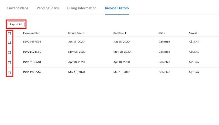 Zoom Billing History Zoom Billing History