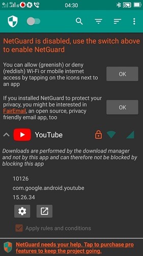 Android Apps Internet Netguard Disabled 1