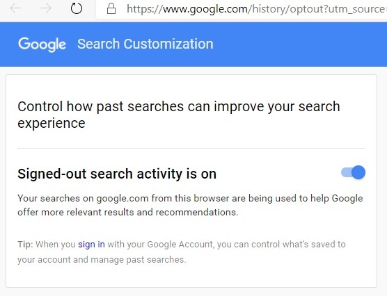 Anonymize Google Signed Out Search On 1