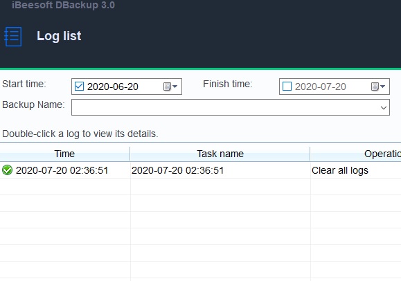 Ibeesoft Dbackup Logs