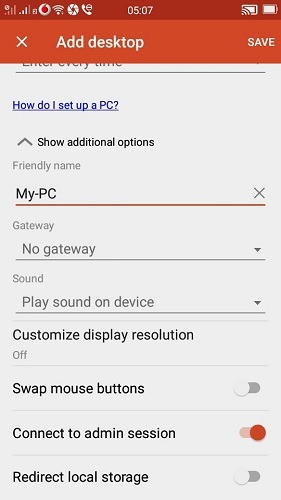 Microsoft Rd Android Settings 1