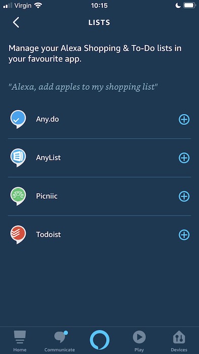 Alexa supports a range of shopping and to-list applications, but in this article we'll be using Todoist.