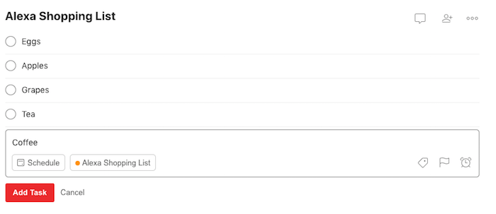 Todoist Amazon Alexa Add Task