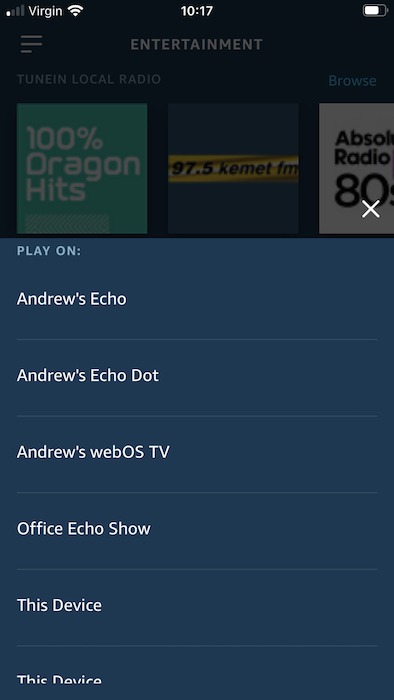 You can view a list of all of your Alexa-enabled devices, in the Amazon Alexa app.