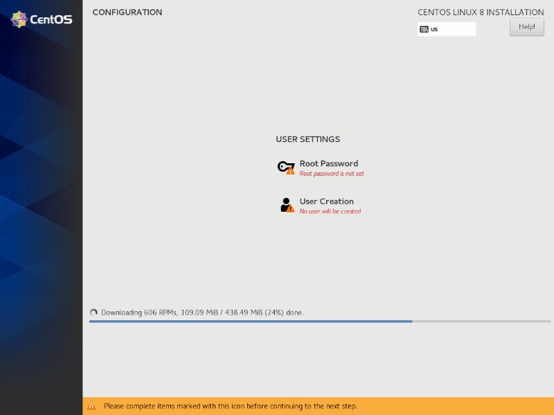 Anaconda Centos Installation Progress
