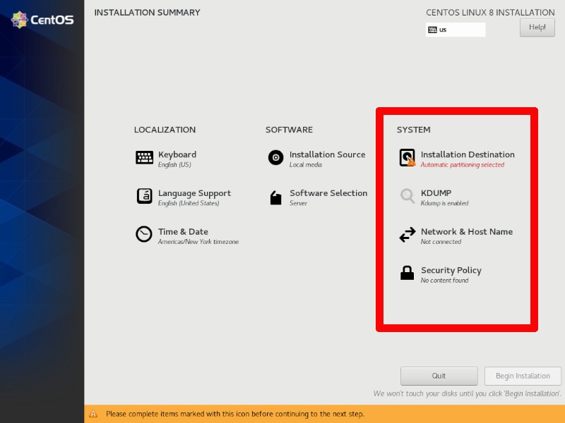 Anaconda Centos Main System
