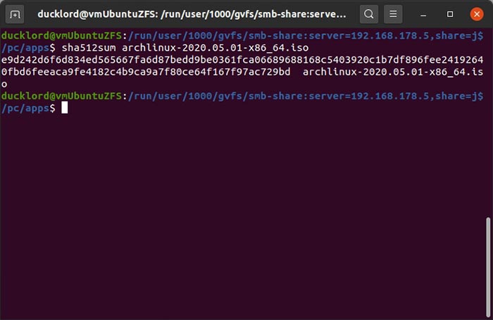 Check Hashes With Gtkhash Terminal Hash On Screen