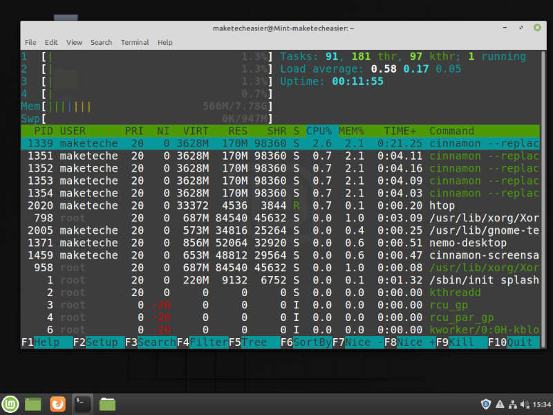 Cinnamon Htop