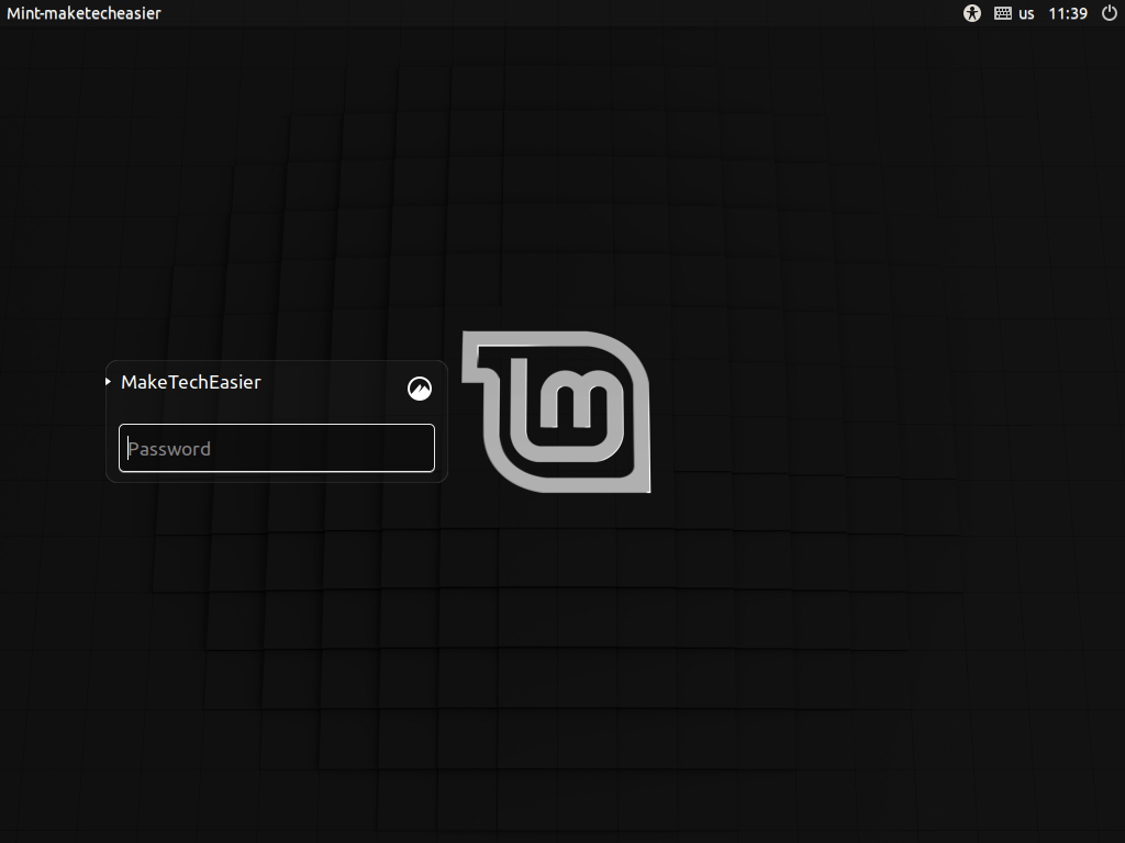 Cinnamon Login Screen