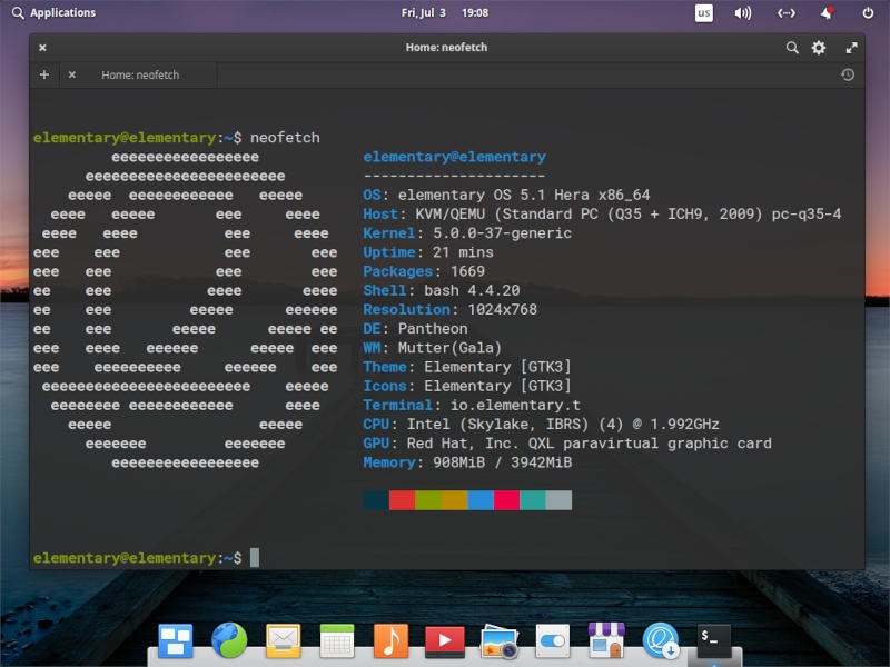Linux Qa Elementary Neofetch